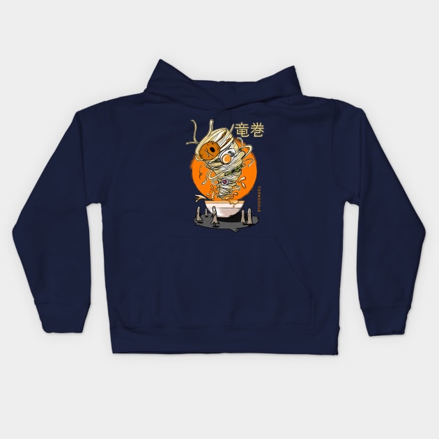 Tornoodle Attack Kids Hoodie by pixengalore